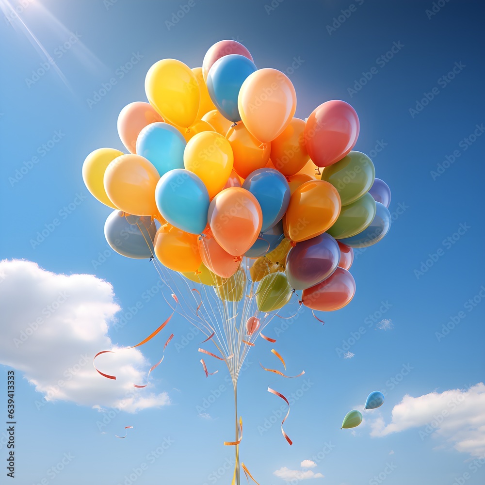 Fototapeta premium balloons flying in the sky