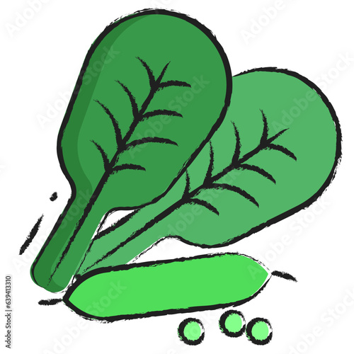 Hand drawn Spinach, edamame icon