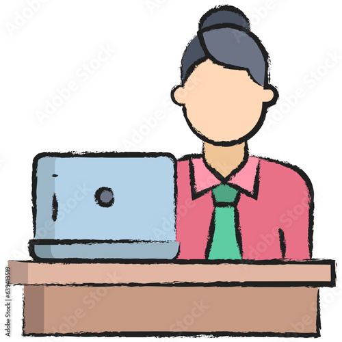 Hand drawn Work woman icon
