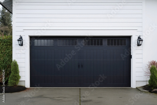 Black Swing Out Garage Doors With Windows