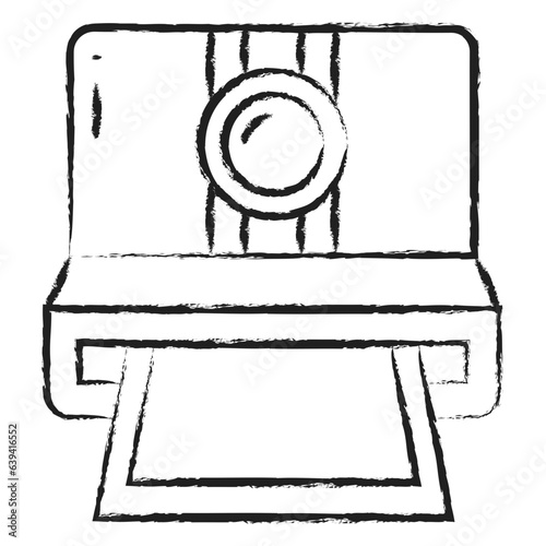 Hand drawn polaroid camera icon