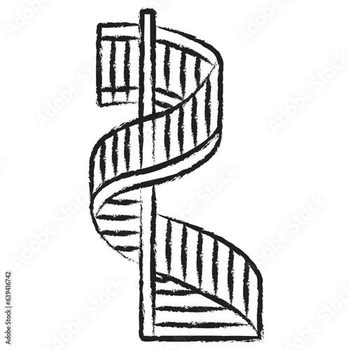 Hand drawn spiral staircase icon