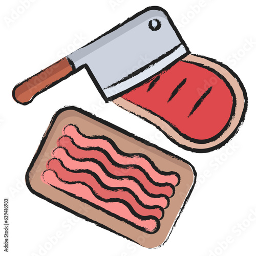 Hand drawn Ground beef cut icon