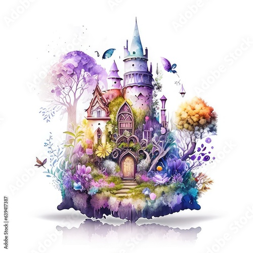 fairy tale castle in the night