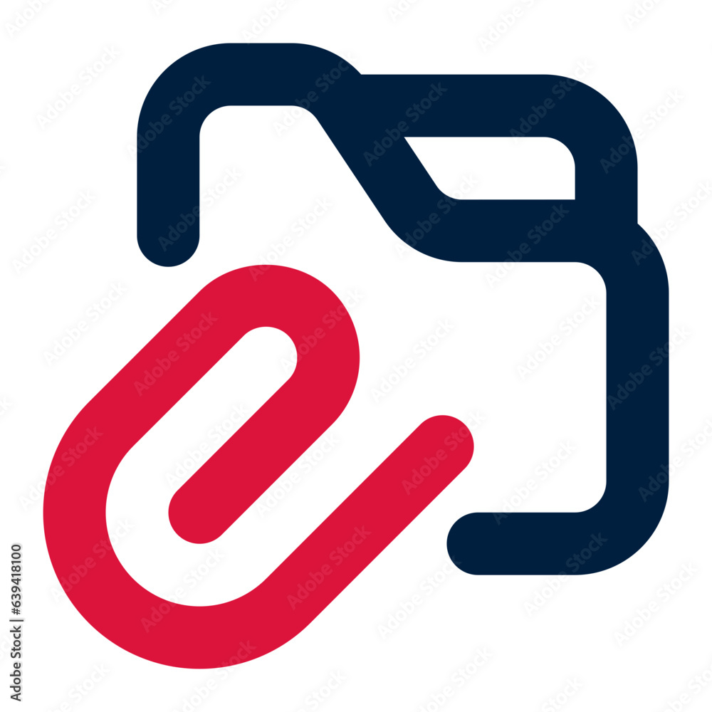 Folder Attachment Icon - Vector File and Folder Symbol Folder Attachment Icon - Vector File and Folder Symbol