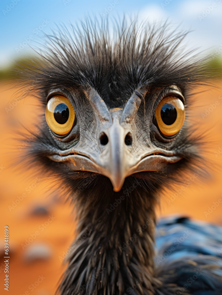Emu in its Natural Habitat, Wildlife Photography, Generative AI Emu in its Natural Habitat, Wildlife Photography, Generative AI