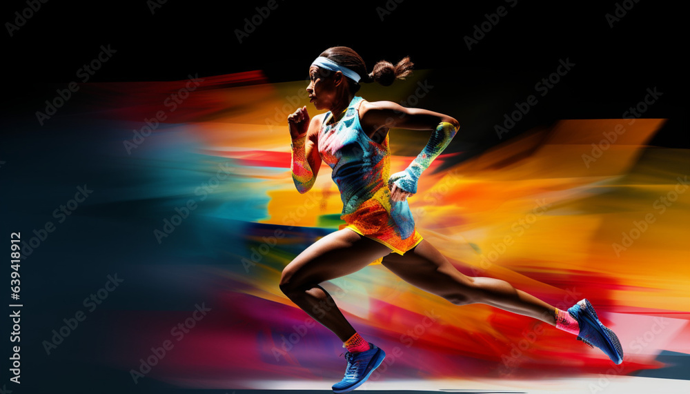  Captivating Photograph of an Athlete Woman with Vibrant Effects