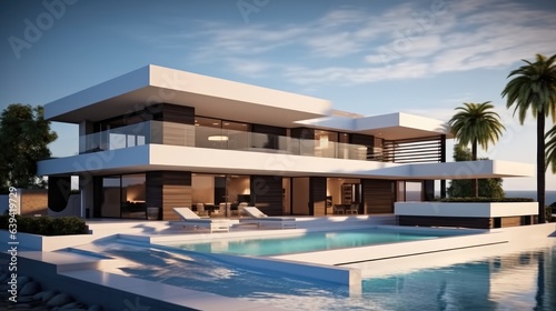 Modern Luxurious Villa with garden and swimming pool.