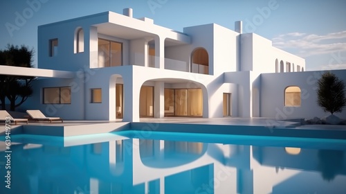 Modern Luxurious Villa with garden and swimming pool. © visoot
