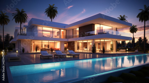 A luxurious house with a stunning swimming © LabirintStudio