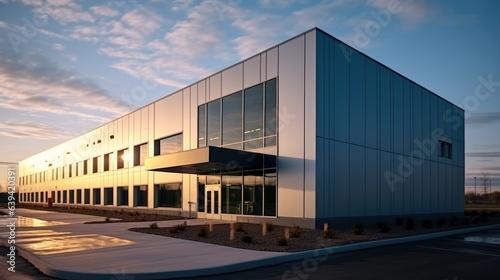 Industrial Office Building, Logistic business transport warehouse station.