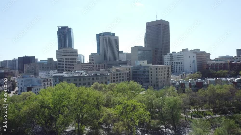 aerial view of downtown Edmonton with building in the background aerial view of downtown Edmonton with building in the background