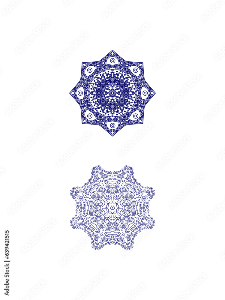 Dark blue mandala print design
