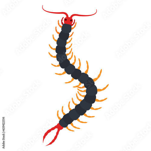 Isolated colored worm insect animal icon Vector