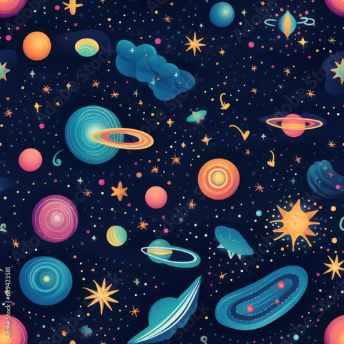 A celestial pattern modern cartoon illustration 