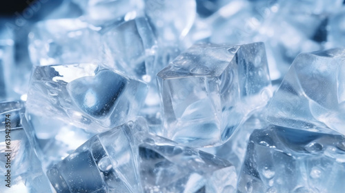 Crystalline cubes of ice tumbling in captivatingly slow motion their brilliant facets shimmering in the light.