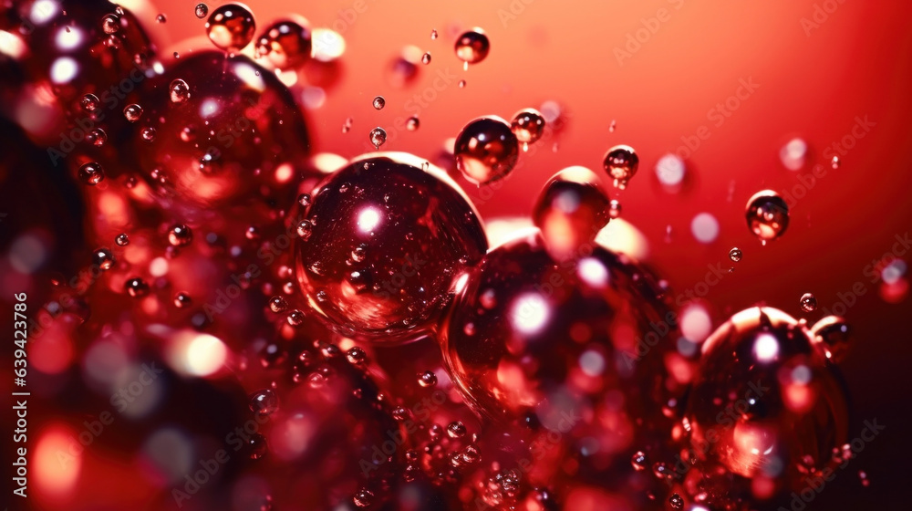 Vibrant crimson vermouth glides through slow motion frames accentuated by a finely detailed view of nestled bubbles and fizzing foam. Vibrant crimson vermouth glides through slow motion frames accentuated by a finely detailed view of nestled bubbles and fizzing foam.
