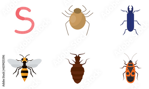 Set of different colored insect icons Vector © DAVIDS