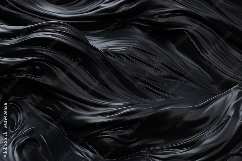 Beautiful black abstract background in the look of black waves.generative ai
