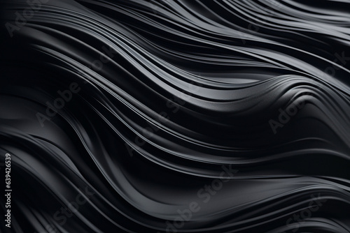Beautiful black abstract background in the look of black waves.generative ai 