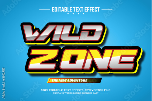 Wild zone 3D editable text effect template