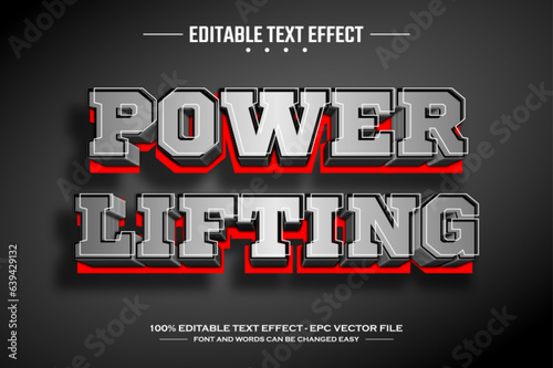 Power lifting 3D editable text effect template