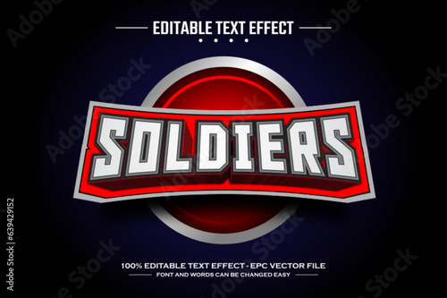 Soldiers 3D editable text effect template
