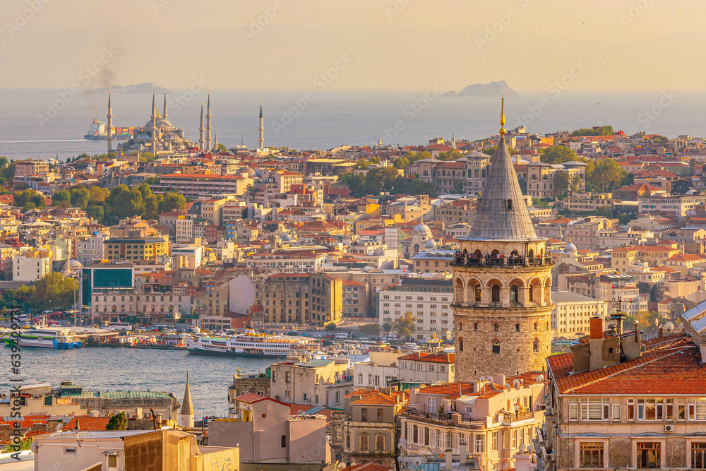 Downtown Istanbul cityscape of Turkey