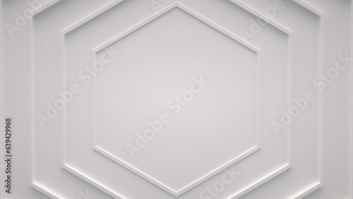 Wave from concentric hexagons on the surface. Bright, milky radio wave abstract background.