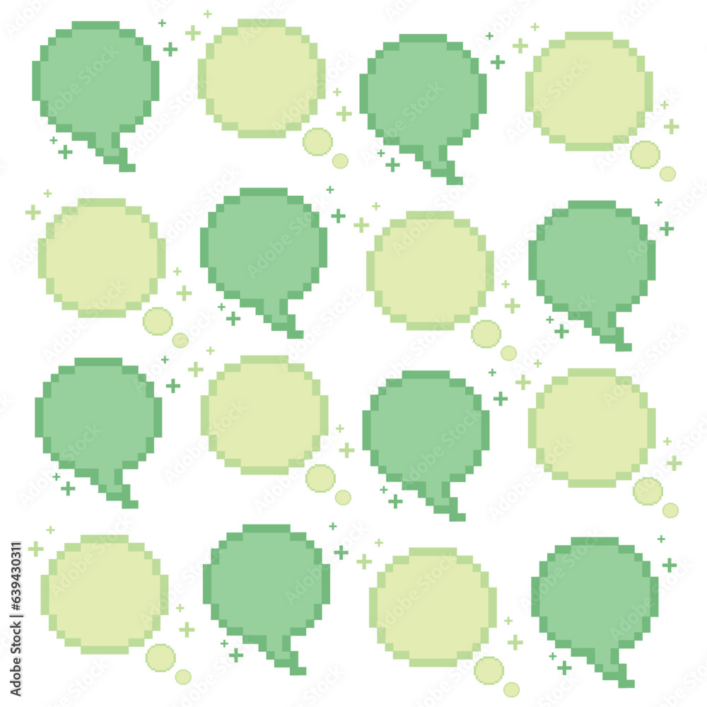 Seamless pattern with pixelated comic speech bubble chats Vector Seamless pattern with pixelated comic speech bubble chats Vector