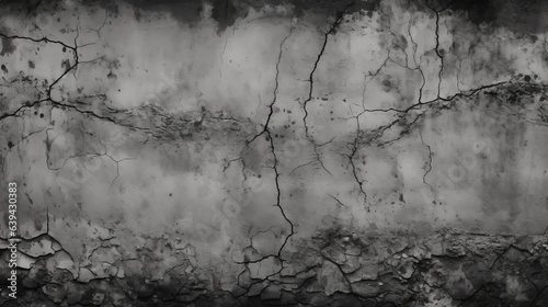Photo of a cracked wall in black and white