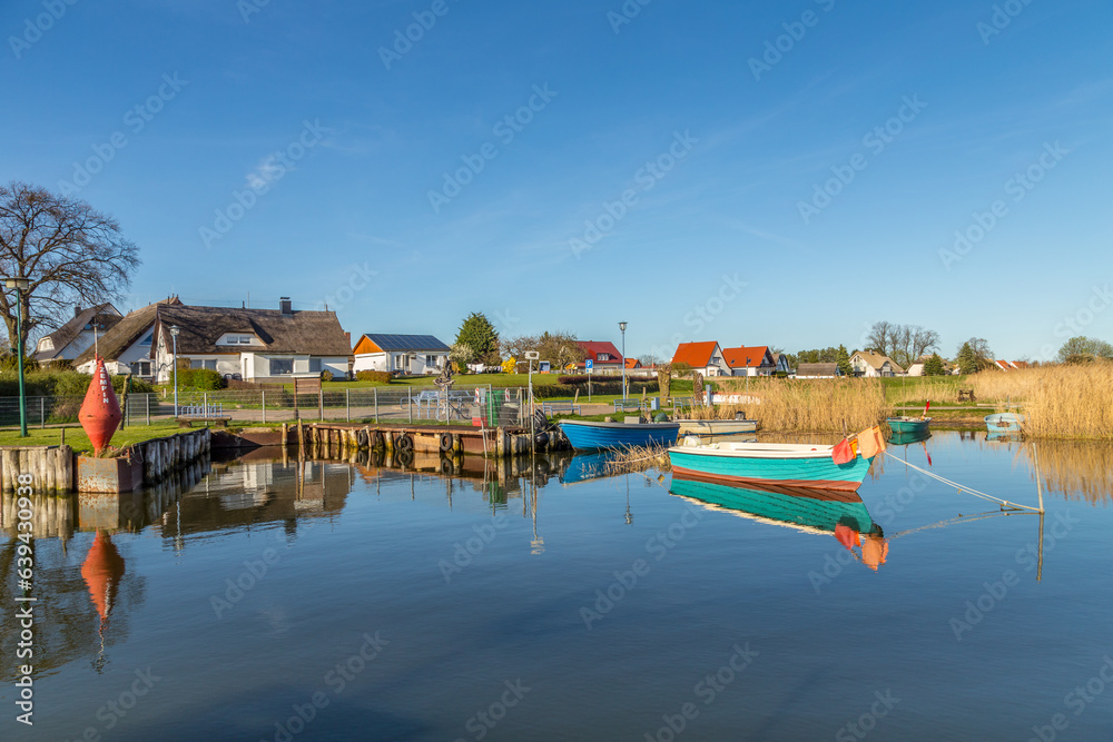 harbor at backwater in Zempin at the baltic sea in Usedom
