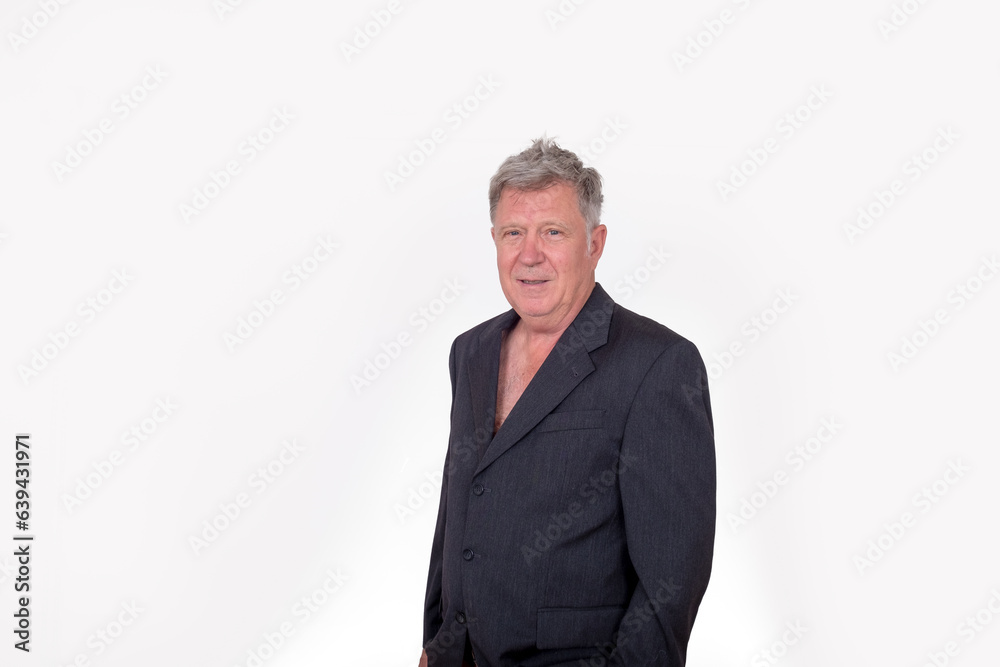 handsome happy smiling man in black suit gesturing with hands handsome happy smiling man in black suit gesturing with hands