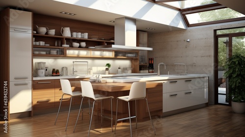 Interior of modern comfortable kitchen