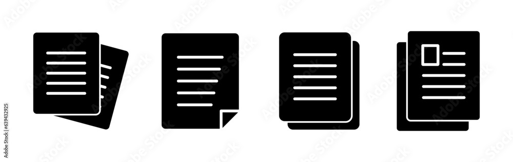 Document icon vector. Paper icon. File Icon Document icon vector. Paper icon. File Icon