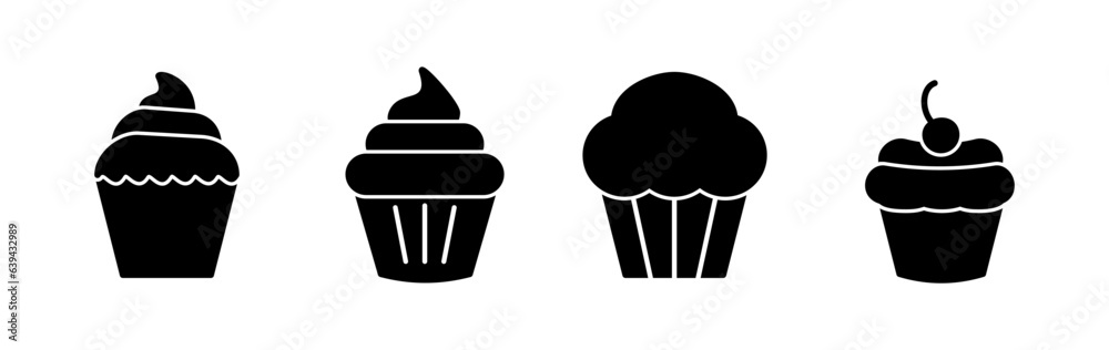Cup cake icon vector. cake icon. bakery. muffin Cup cake icon vector. cake icon. bakery. muffin