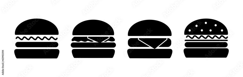Burger icon vector. hamburger logo icon. fast food icon Burger icon vector. hamburger logo icon. fast food icon