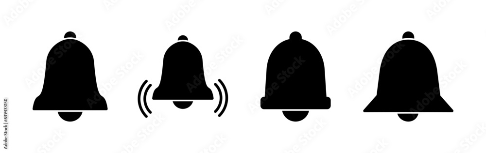 Bell Icon vector in trendy flat style isolated. Notification symbol web site design Bell Icon vector in trendy flat style isolated. Notification symbol web site design