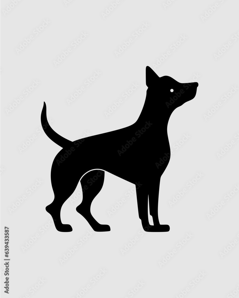 dog, minimalistic design of animal silhouette, logo, icon, template