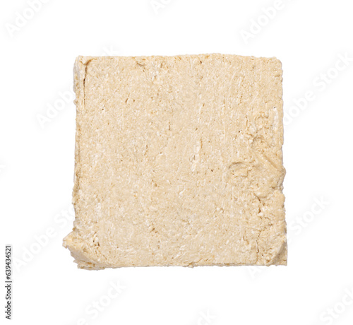 One piece of tasty halva isolated on white, top view