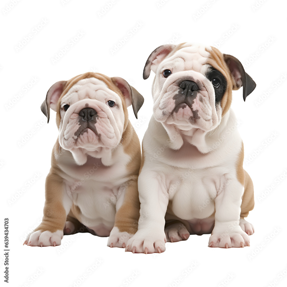 english bulldog puppies dog isolated on white  background