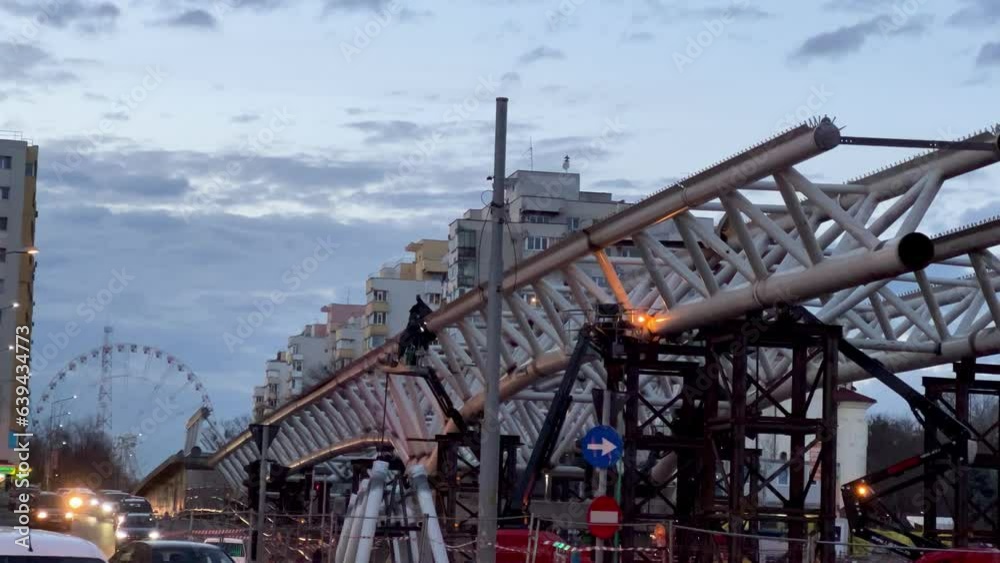 transport bridge construction site in Bucharest transport bridge construction site in Bucharest