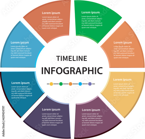 Mind map infographic template. Infographic template for business. 6 steps mind map diagram with pie chart.