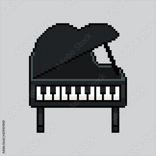 Pixel art illustration Piano. Pixelated Piano. Piano music icon pixelated
for the pixel art game and icon for website and video game. old school retro.