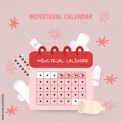 menstrual calendar and women’s staff around