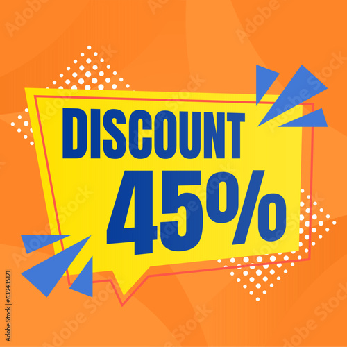 45 percent discount banner for sales