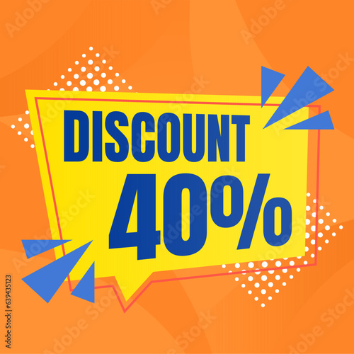 40 percent discount banner for sales