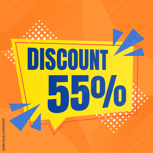 55 percent discount banner for sales