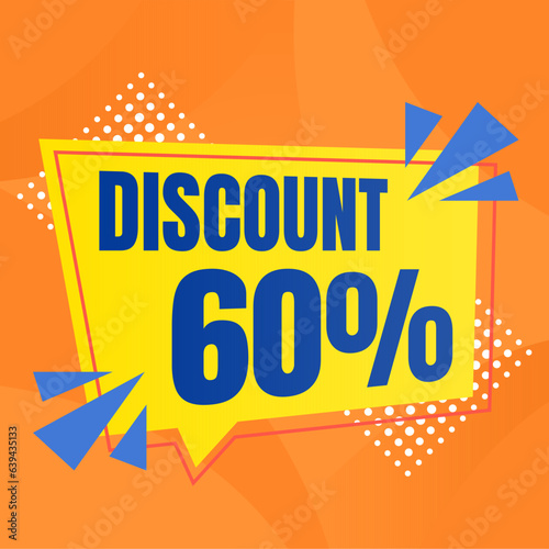 60 percent discount banner for sales