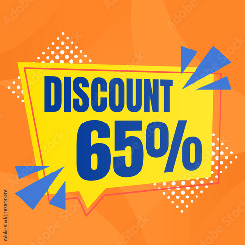 65 percent discount banner for sales